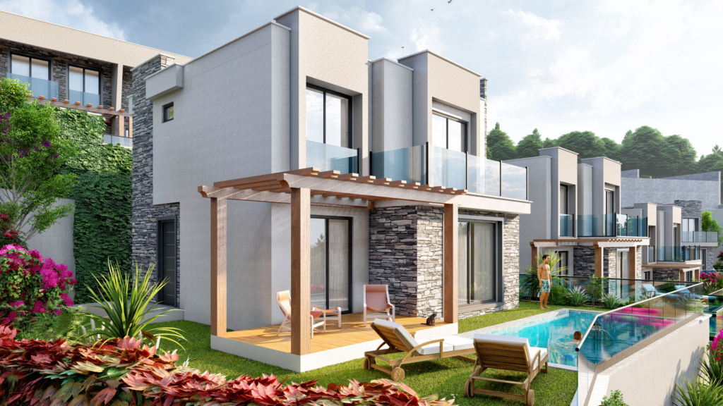 Villas with sea views and close to the airport in Bodrum 1 dis 1 2 20