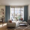 Modern 1-bedroom apartment in Fulham, London with stylish decor and spacious living area.