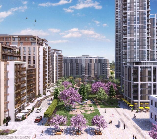 Elegant 4-bedroom apartment in Fulham, London, featuring modern design and lush landscaped gardens.