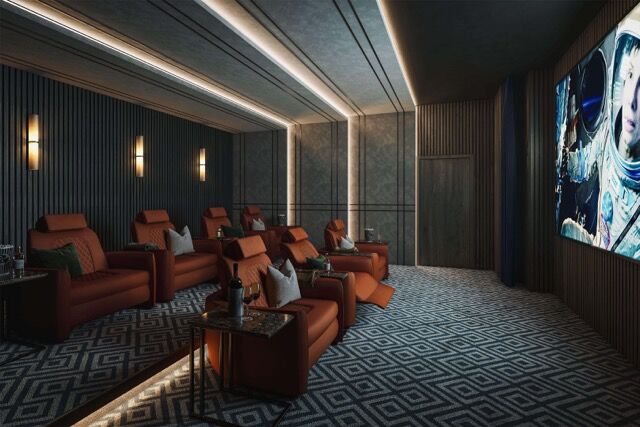 Elegant interior of a luxury lounge with plush seating and modern decor in Wandsworth, London.