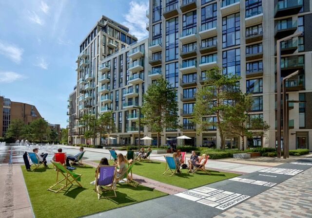 Modern luxury apartments with Thames River views in Wapping, London.