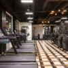 State-of-the-art gym equipment in a contemporary fitness center located in Fulham, London.