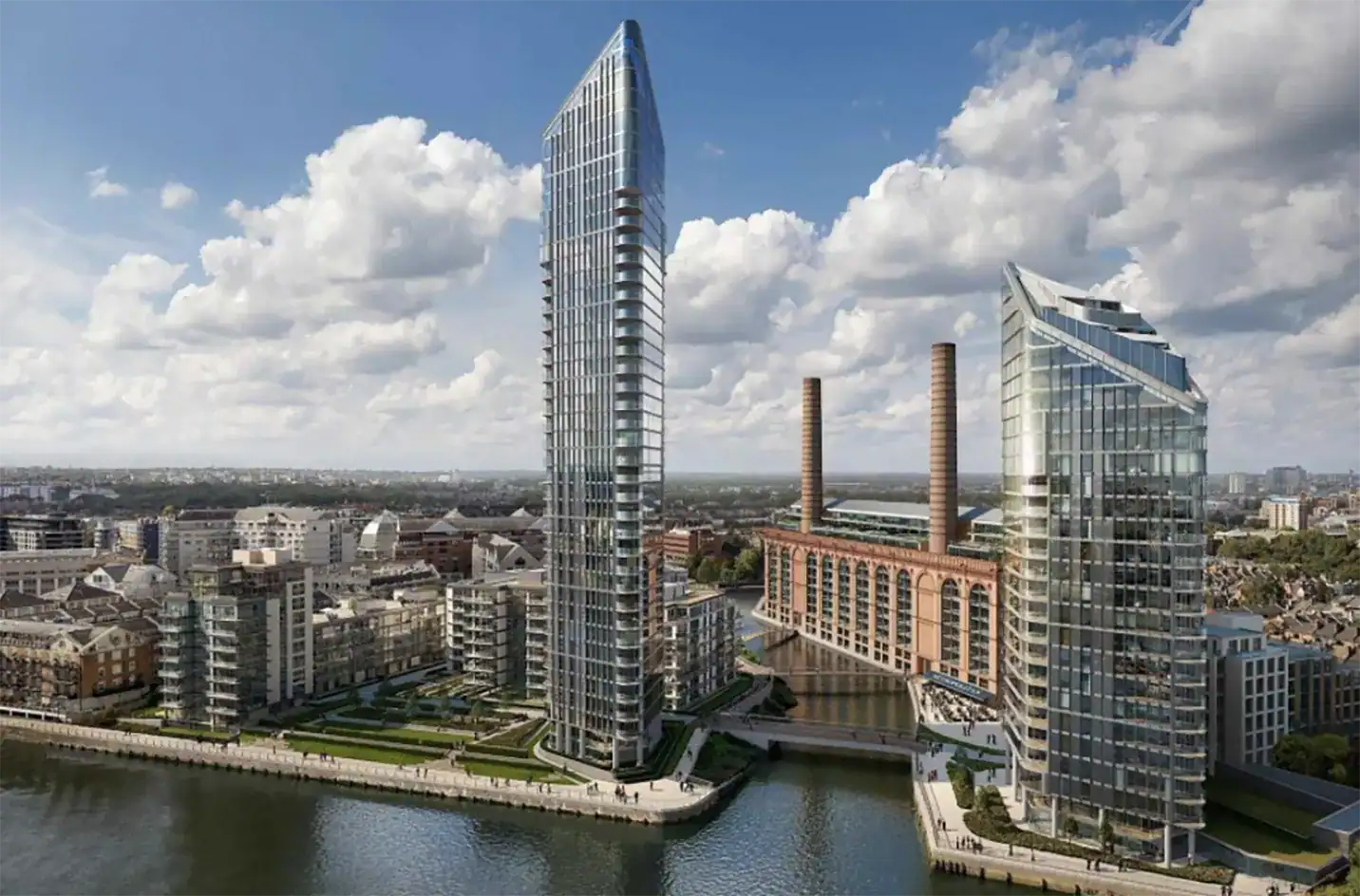 Chelsea waterfront luxury homes with stunning river views in London.