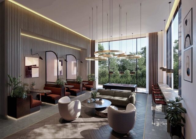 Stylish lounge in a chic 3-bedroom apartment in Finsbury Park, London with contemporary decor and la.