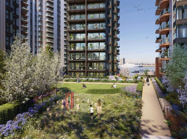 Modern 2-bedroom apartment with balcony in Woolwich, London.
