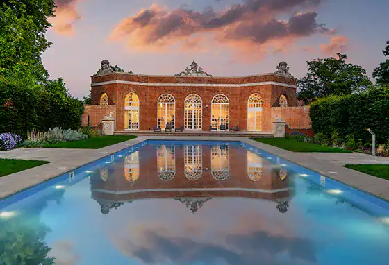 Enfield luxury house featuring a stunning pool and elegant architecture. Perfect for upscale living.