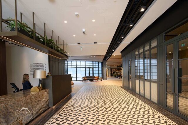 Elegant hotel interior featuring contemporary design and comfortable lounge space.