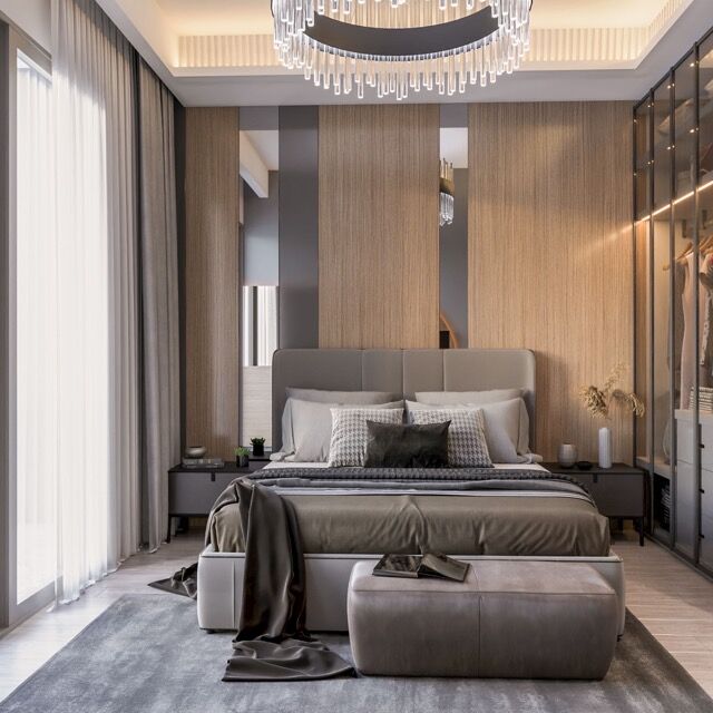 Elegant bedroom in Mezitli Mersin with modern furnishings and stylish decor.