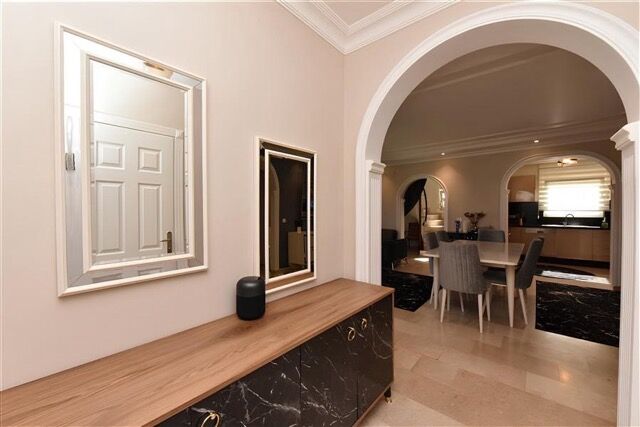 Elegant entrance hall of a 3-bedroom villa in Kargicak, Alanya, offering luxurious living and citize.