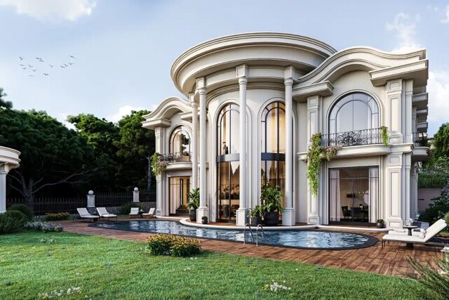 Luxurious modern villa with private pool and elegant architecture in a tranquil setting in Kocaeli.
