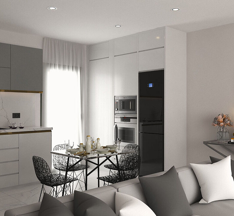 Modern flats with smart home technology in a gated complex in Bodrum, Mugla. Stylish, secure, and pe.