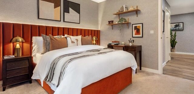 Modern bedroom in luxury apartment near Alexandra Park and North London University.