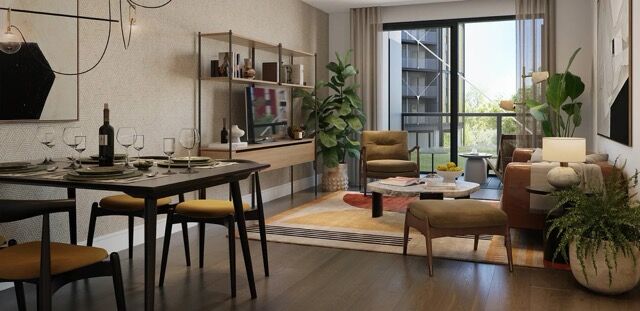 Elegant apartment interior in Bethnal Green showcasing contemporary design and artistic ambiance.
