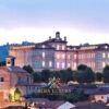Luxury castle overlooking Turin, Italy, showcasing elegance and grandeur.