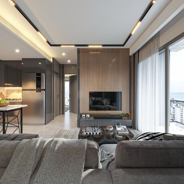 Stylish apartment near the beach in Mersin with contemporary design and spacious living area. Perfec.