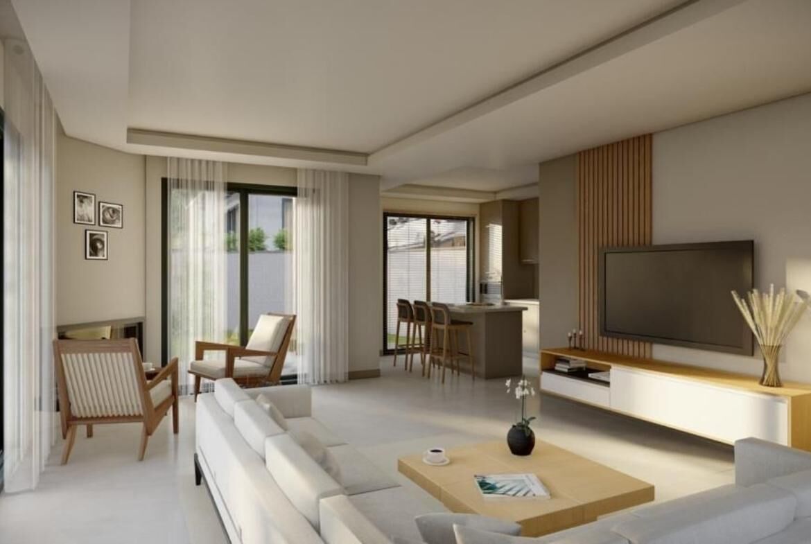 Luxurious detached villas in Bodrum Gundogan surrounded by lush nature.