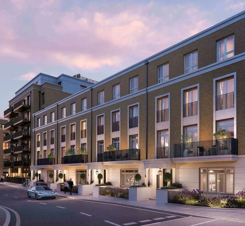 Modern luxury townhouses in Fulham offering stunning riverside views and elegant living spaces.