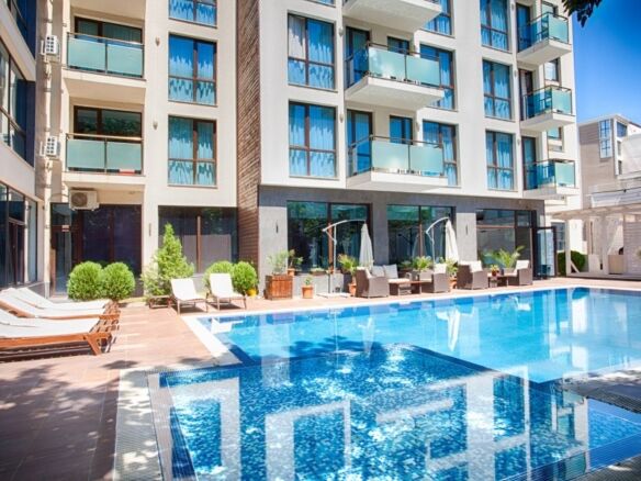 Bright, contemporary apartment with pool access near the sea in Sunny Beach.