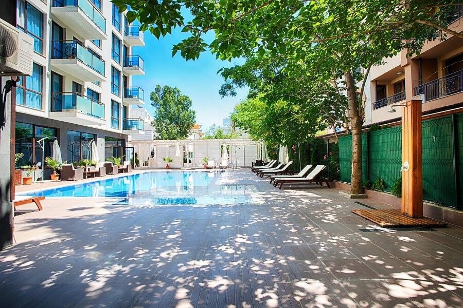 Pool area at Sun Gate, Sunny Beach, close to the sea.