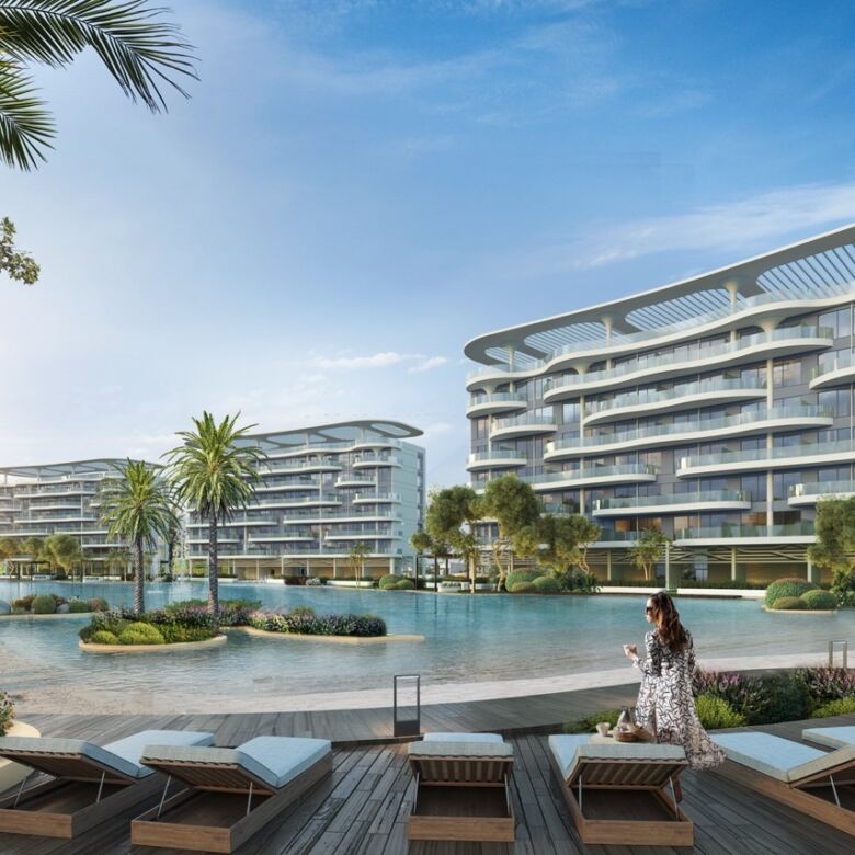 Luxurious lagoon-facing apartments with modern design in Dubai.