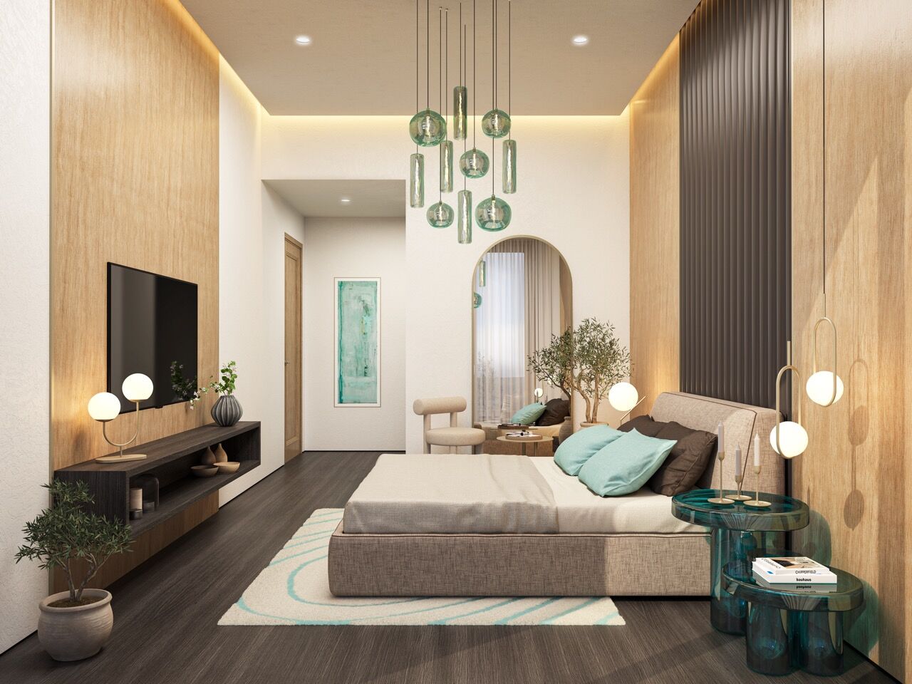 Luxurious waterfront apartments with Mediterranean design in Dubai, offering serene lagoon views and.