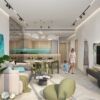 Modern waterfront apartments in Dubai with stylish interiors and scenic lagoon views.