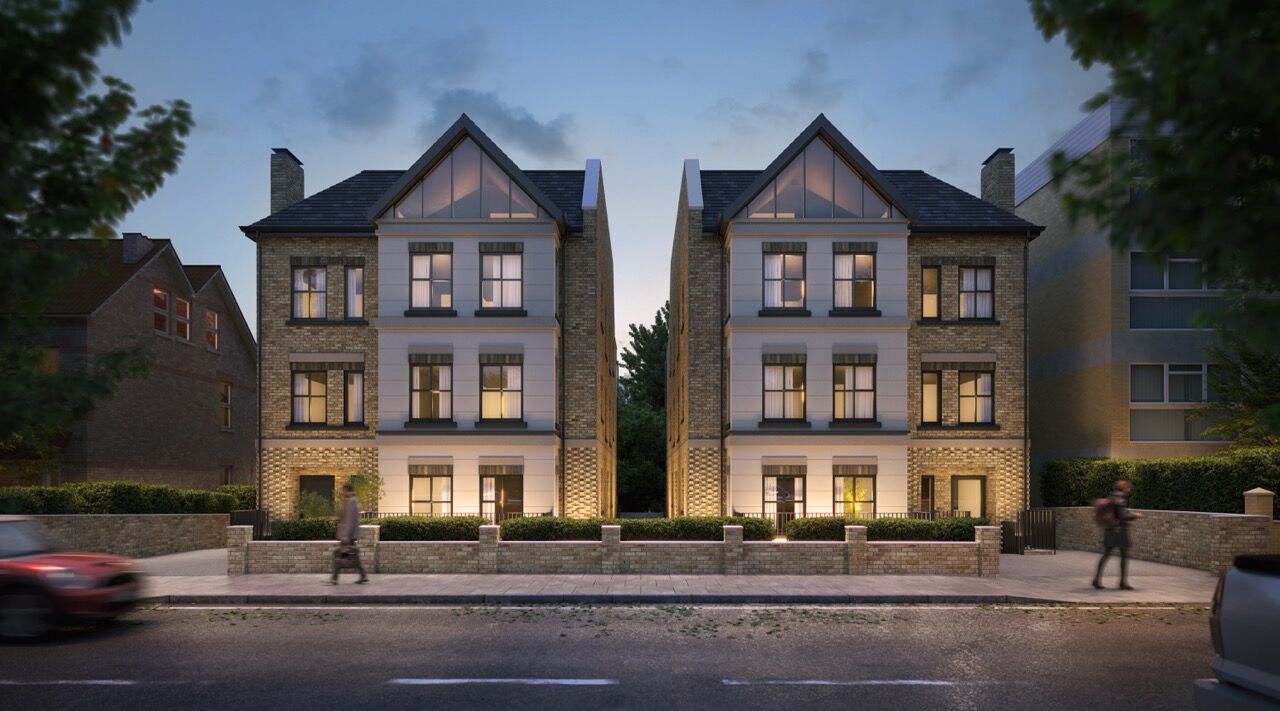Modern luxury apartments in West London with stylish design and serene surroundings.