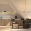 Spacious dining room with contemporary furniture and elegant decor in a luxurious West London home.