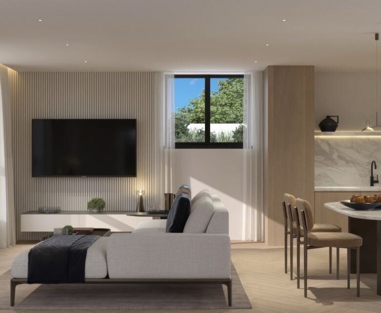 Spacious living room in a West London property with contemporary decor and natural light.