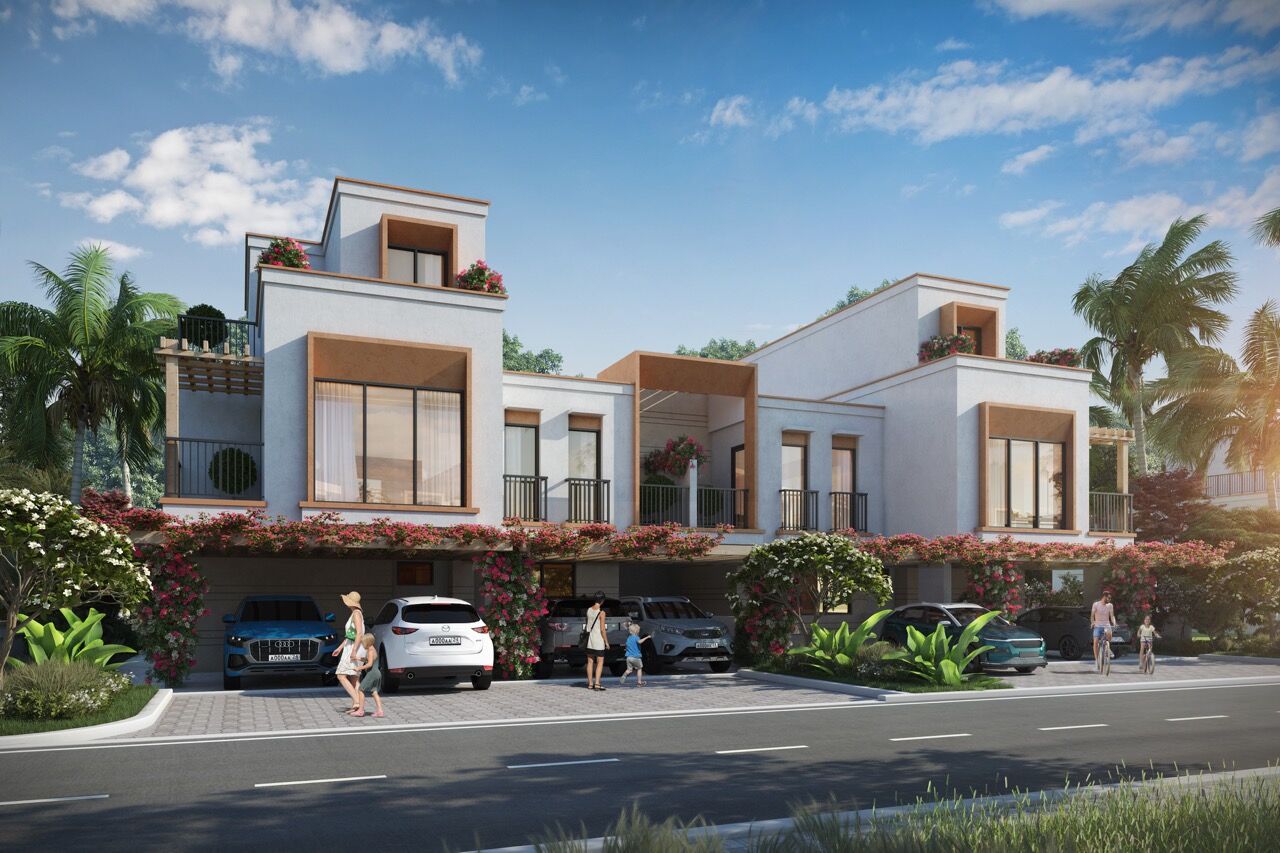 Elegant Mediterranean-inspired townhouses with modern design in Dubai. Perfect for vibrant living wi.