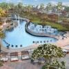 Beautiful Mediterranean-inspired townhouses with lush gardens and a relaxing pool area in Dubai.