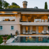 Elegant modern villa with pool in Montreux, Switzerland. Perfect for luxury living and stunning moun.