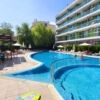 Pool area of a 2 bed, 2 bath apartment in Solmarin, Sunny Beach, Bulgaria.