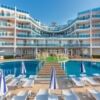 Beachfront apartment with pool, sun loungers, and sea views in Costa Calma.