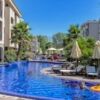 Spacious 55 m2 apartment in Cascadas Family Resort, Sunny Beach, with access to a large swimming poo.