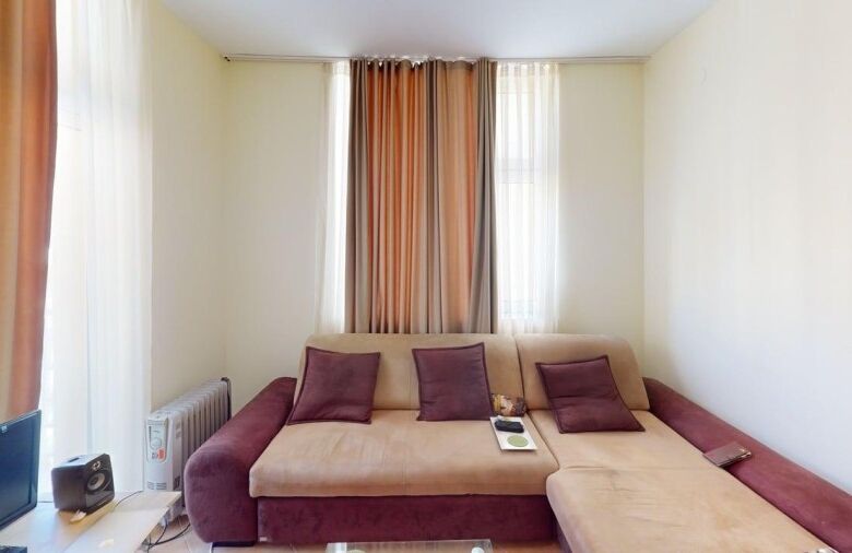 Interior of a spacious 2-bedroom apartment with modern furnishings in Sunny Beach, Bulgaria.