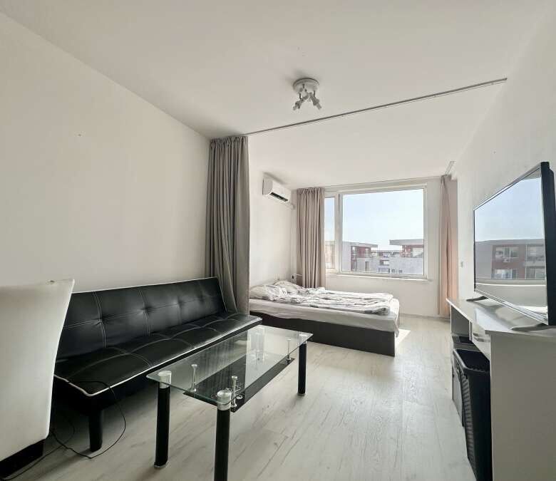 Cozy 1-bedroom apartment in Nessebar Fort Club, Sunny Beach with bright living space and sea view.
