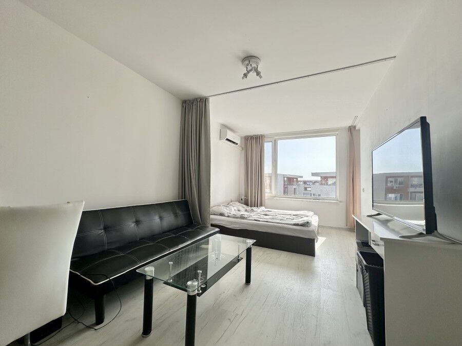 Cozy 1-bedroom apartment in Nessebar Fort Club, Sunny Beach with bright living space and sea view.