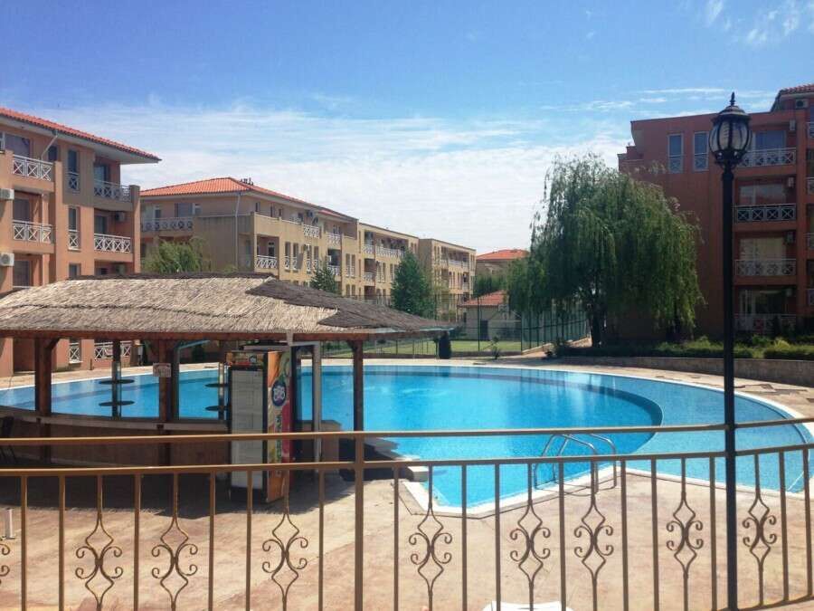 Studio apartment with pool view in Sunny Day 6, Sunny Beach, offering 28 sq.m. of living space.