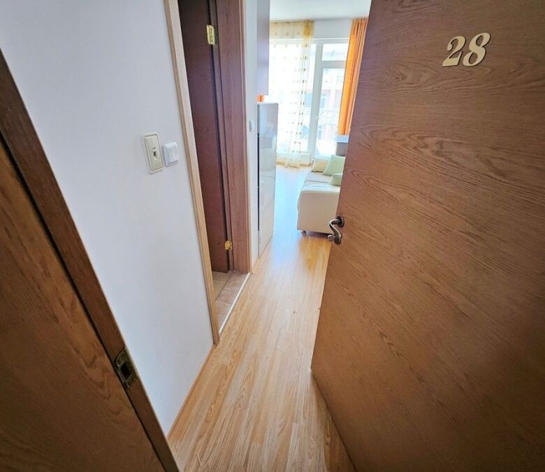 Bright view from the top floor studio with pool views in Sunny Day 6, Sunny Beach.
