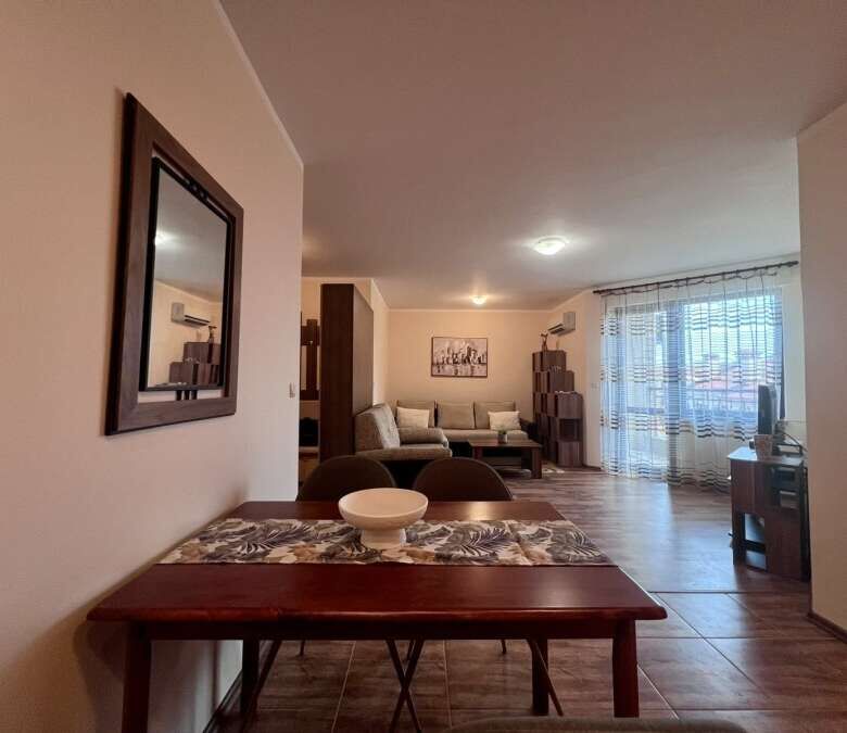 Spacious studio interior with pool views, 60 sq.m., in St. Nicola, Kosharitsa.
