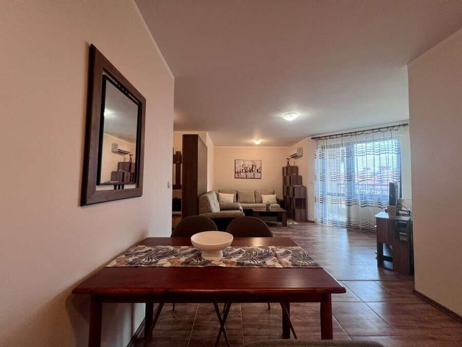 Spacious studio interior with pool views, 60 sq.m., in St. Nicola, Kosharitsa.