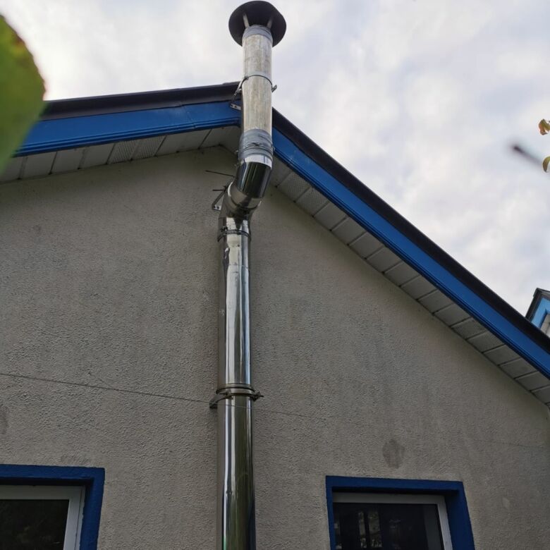 Chimney pipe extending from the roof of a house in Cloonagh, County Sligo.