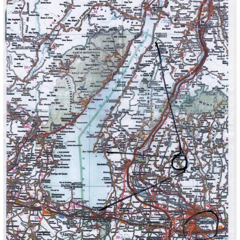 Beautiful map of Negrar di Verona highlighting local estate properties for sale.