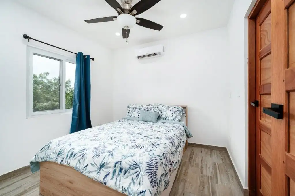 Condo bedroom with ocean views in Pedasi, perfect for relaxing coastal living.