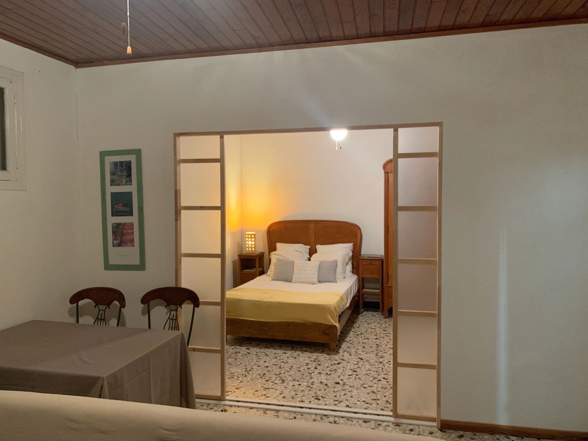 Spacious bedroom in La Paloma villa, Arles-sur-Tech, with elegant decor and comfortable furnishings.