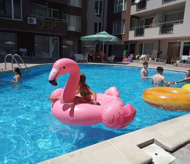 Bright pool view apartment in Sunny Beach, Bulgaria.