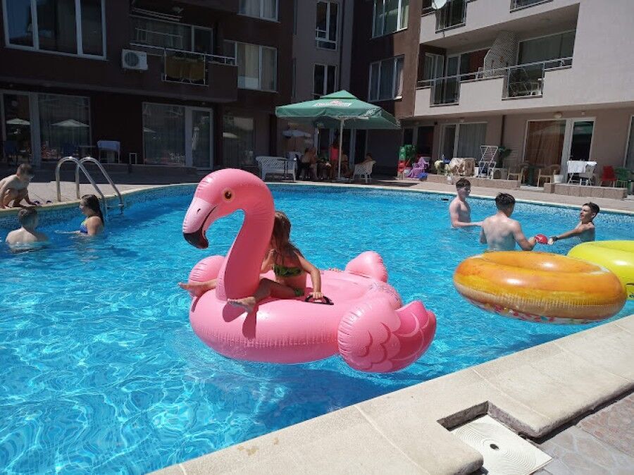 Bright pool view apartment in Sunny Beach, Bulgaria.