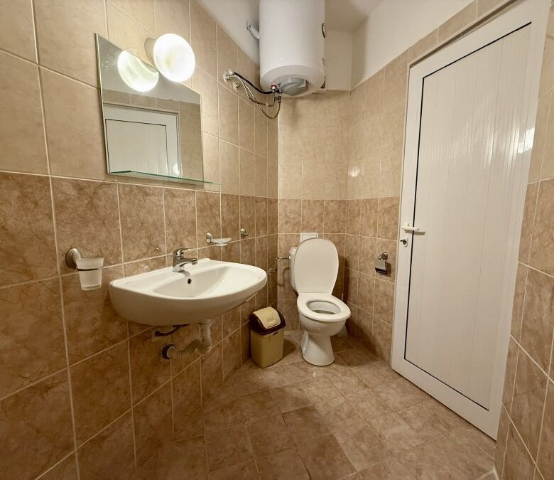 Bright bathroom with modern fixtures in Ravda, Bulgaria.