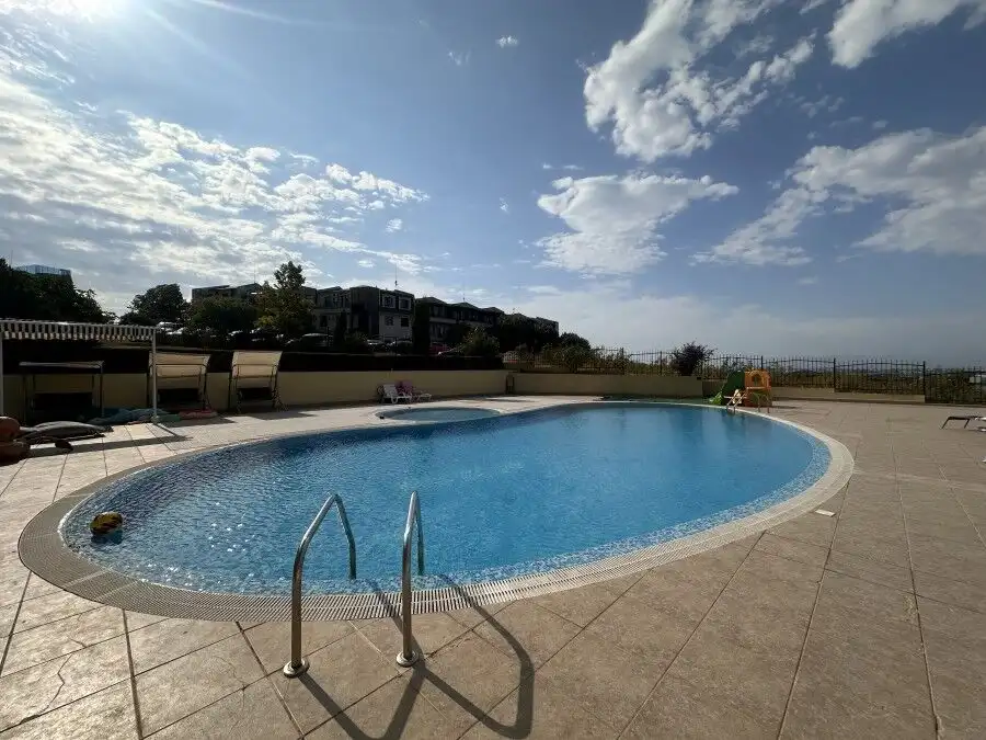 Bright 2-bedroom apartment with large veranda and direct pool access in Nessebar View complex. Perfe.